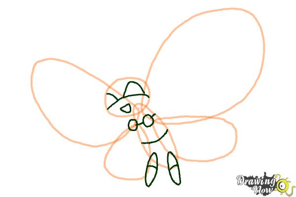How to Draw Vivillon from Pokemon X And Y - Step 3 How to Draw Vivillon from Pokemon X And Y - Step 3