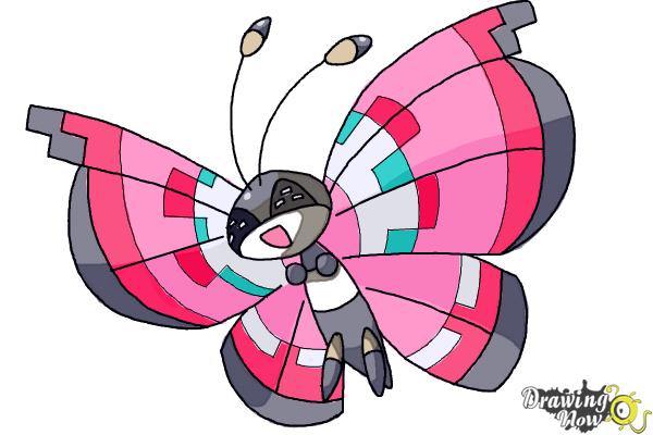 How to Draw Vivillon from Pokemon X And Y - Step 9