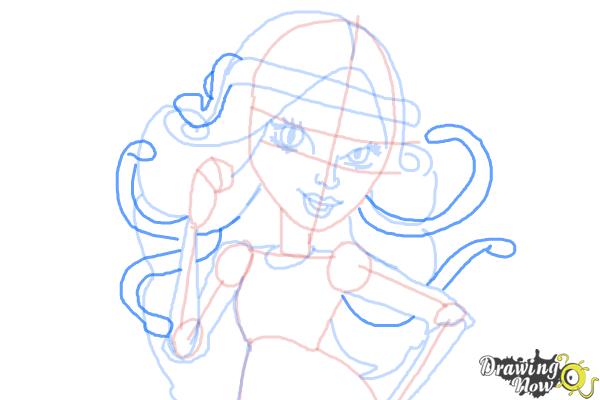 How to Draw Viperine Gorgon from Monster High - Step 12