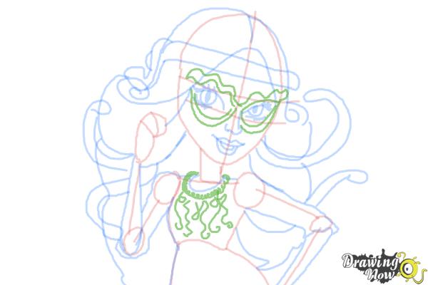 How to Draw Viperine Gorgon from Monster High - Step 13