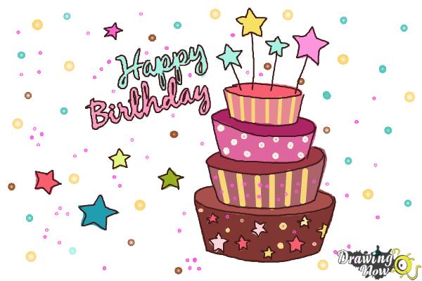 Happy Birthday Card Coloring Page  Easy Drawing Guides