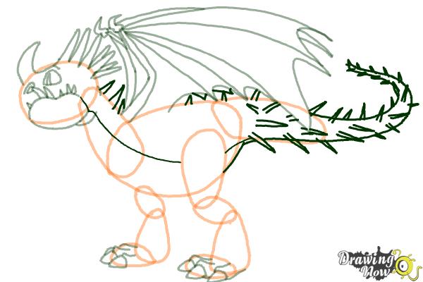 How to Draw a Deadly Nadder Dragon from How to Train Your Dragon - Step 8