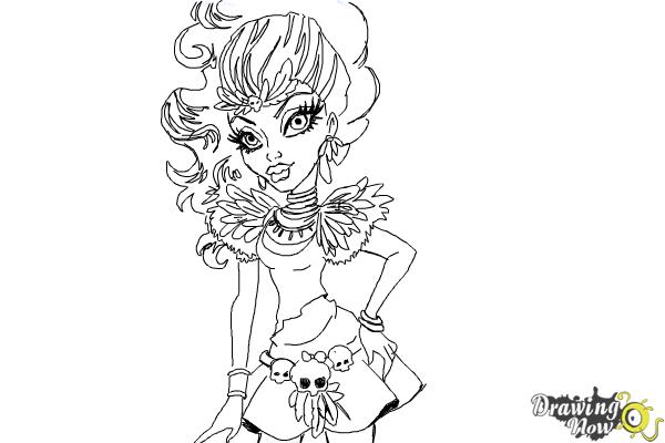 How to Draw Jane Boolittle from Monster High - Step 14 How to Draw Jane Boolittle from Monster High - Step 14