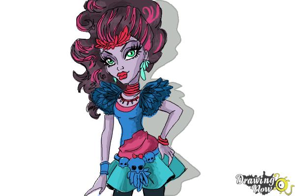 How to Draw Jane Boolittle from Monster High - Step 15