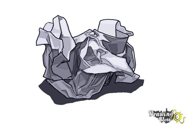 How to Draw Crumpled Paper - Step 13