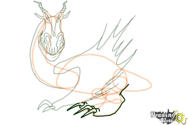 How to Draw a Monstrous Nightmare Dragon from How to Train Your Dragon - Step 14