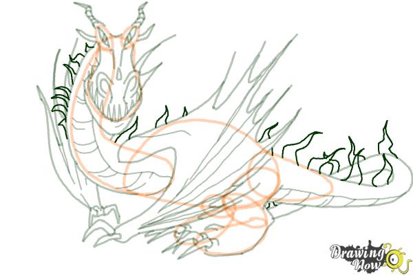 How to Draw a Monstrous Nightmare Dragon from How to Train Your Dragon - Step 18
