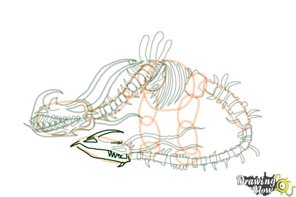 How to Draw a Boneknapper Dragon from How to Train Your Dragon - Step 17