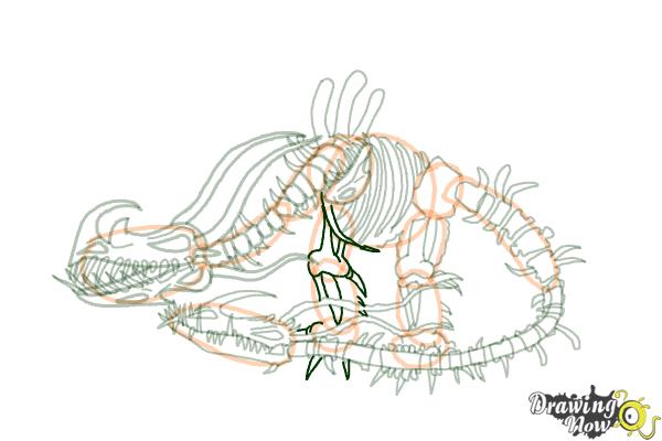 How to Draw a Boneknapper Dragon from How to Train Your Dragon - Step 20