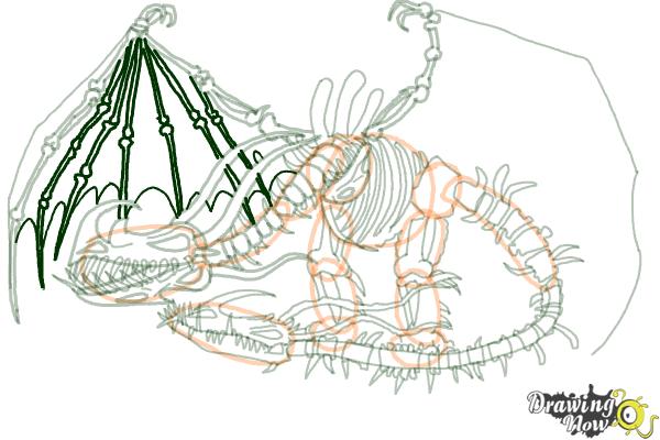 How to Draw a Boneknapper Dragon from How to Train Your Dragon - Step 24