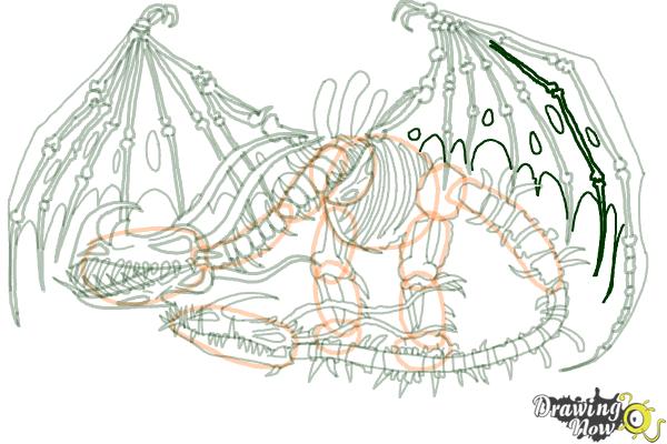 How to Draw a Boneknapper Dragon from How to Train Your Dragon - Step 26