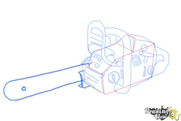 How to Draw a Chainsaw - Step 10 How to Draw a Chainsaw - Step 10