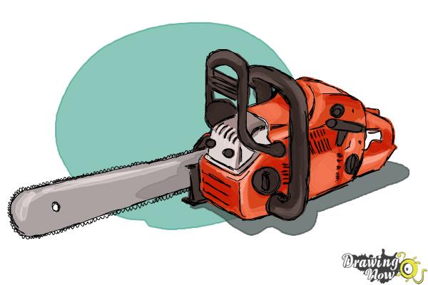 How to Draw a Chainsaw - Step 12