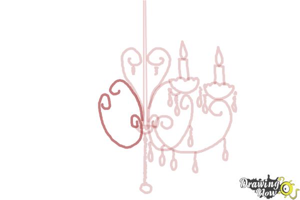 How to Draw a Chandelier - Step 10
