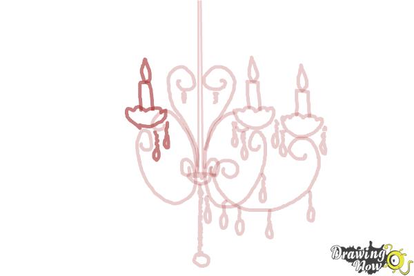 How to Draw a Chandelier - Step 11