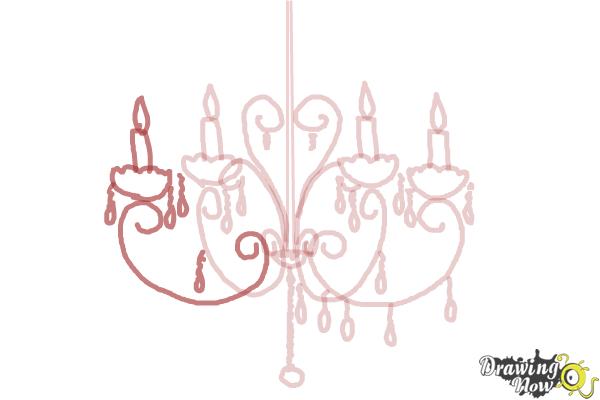 How to Draw a Chandelier - Step 12