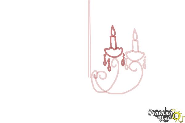 How to Draw a Chandelier - Step 6