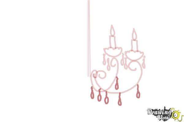 How to Draw a Chandelier - Step 7