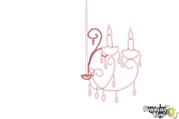 How to Draw a Chandelier - Step 8