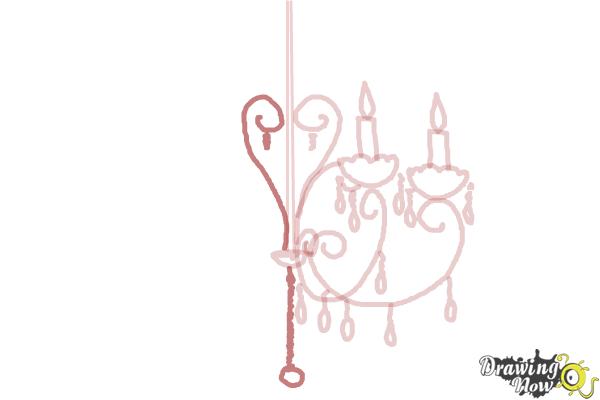 How to Draw a Chandelier - Step 9