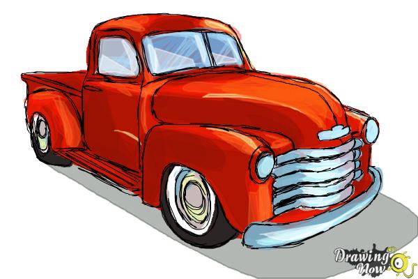 How to Draw a Chevy Truck - Step 14