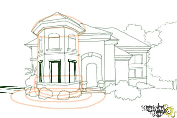 How to Draw a Dream House - Step 17