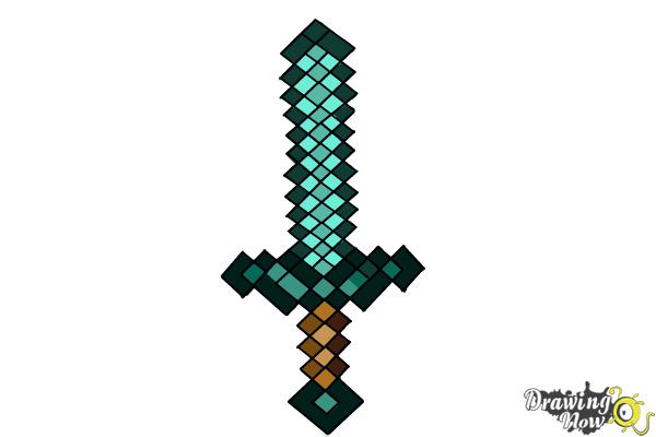 How to Draw a Minecraft Sword - Step 10