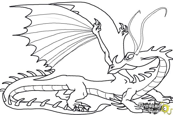 How to Draw a Changewing Dragon from How to Train Your Dragon - Step 16