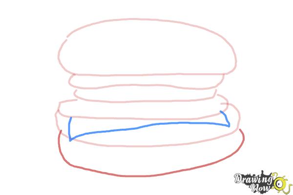 How to Draw a Burger - Step 4