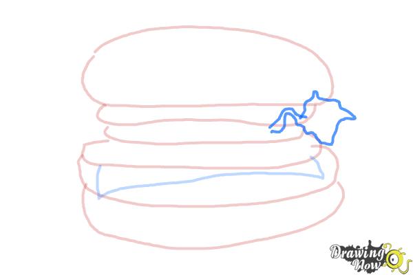 How to Draw a Burger - Step 5 How to Draw a Burger - Step 5