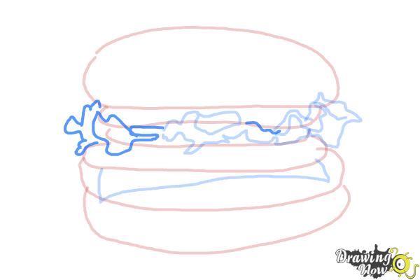 How to Draw a Burger - Step 7 How to Draw a Burger - Step 7