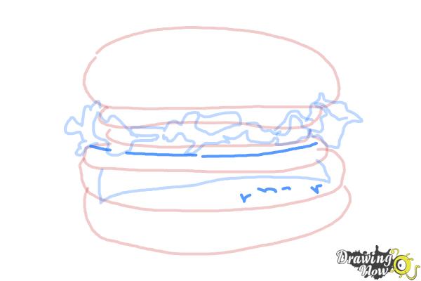 How to Draw a Burger - Step 8