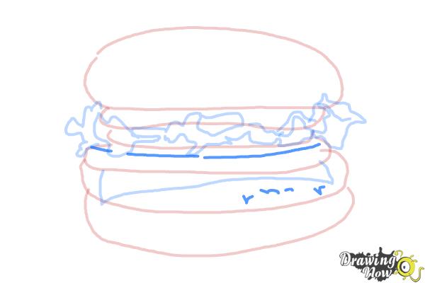 How to Draw a Burger - Step 8 How to Draw a Burger - Step 8