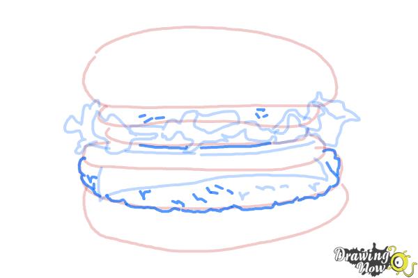 How to Draw a Burger - Step 9