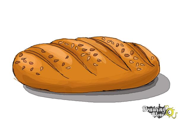 Bread, a hand drawn vector illustration of a sliced off bread, the sketch,  colors, and the background shadow are on separate groups for easy editing,  Stock Vector | Adobe Stock