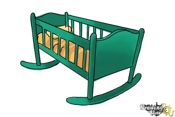 How Draw a Crib - Step 10