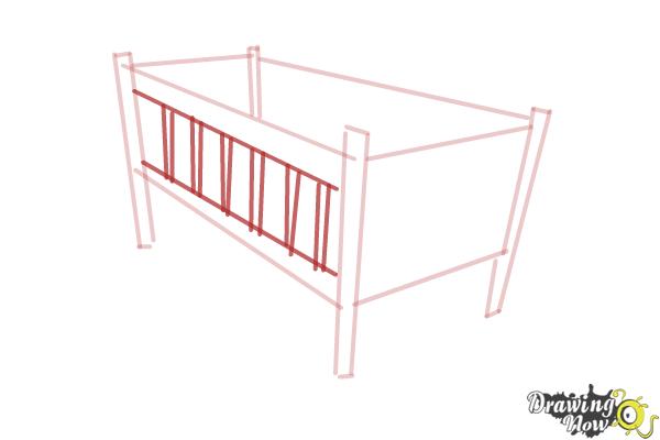 How Draw a Crib - Step 6