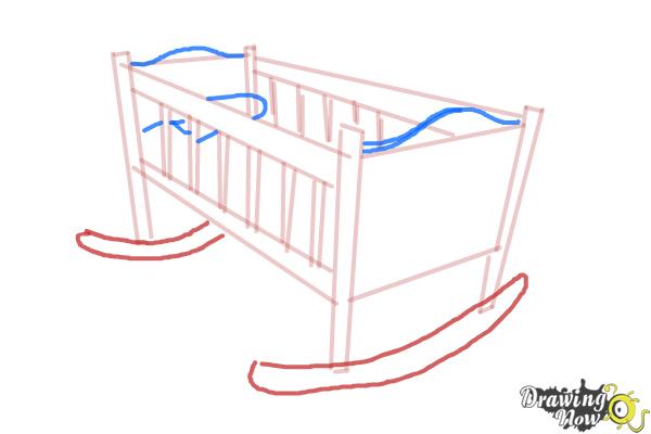 How Draw a Crib - Step 8