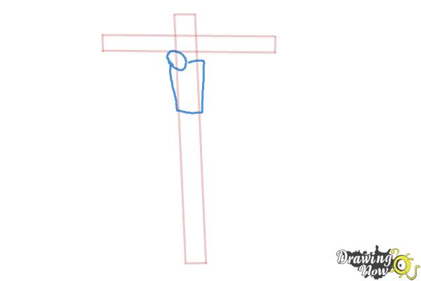 How to Draw Jesus On The Cross - Step 3