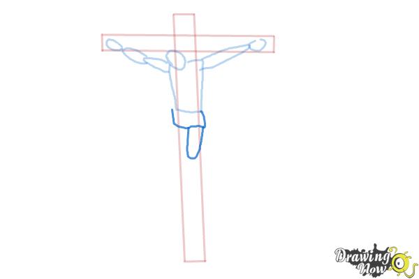 How to Draw Jesus On The Cross - Step 6