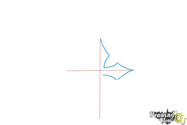 How to Draw a Cross With Wings - Step 2
