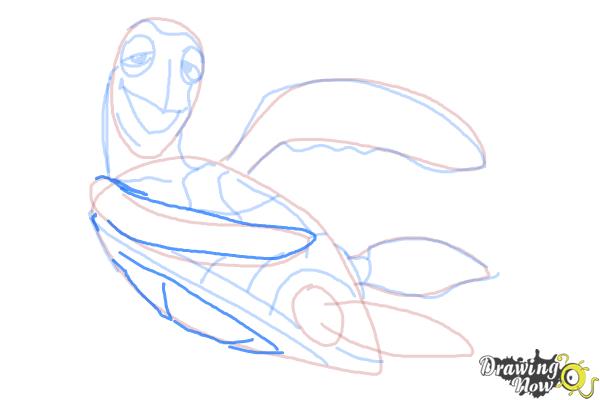 How to Draw Crush from Finding Nemo - Step 10