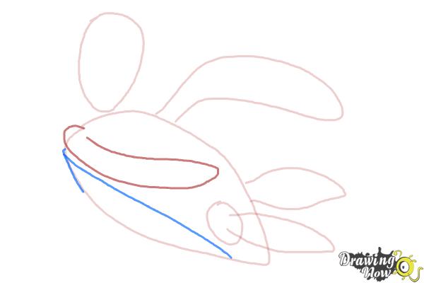 How to Draw Crush from Finding Nemo - Step 4 How to Draw Crush from Finding Nemo - Step 4