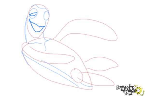 How to Draw Crush from Finding Nemo - Step 7