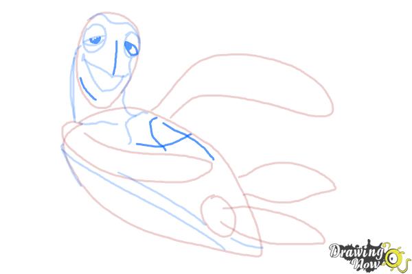 How to Draw Crush from Finding Nemo - Step 8