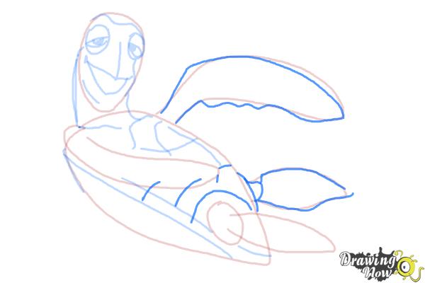 How to Draw Crush from Finding Nemo - Step 9