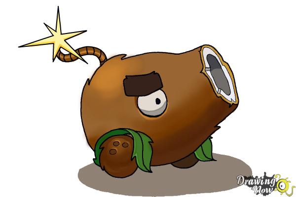 How to Draw a Coconut Cannon from Plants Vs. Zombies 2 - Step 14