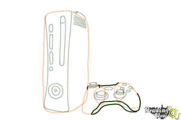 How to Draw an Xbox 360 - Step 13