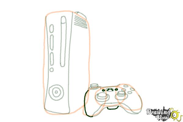 How to Draw an Xbox 360 - Step 14