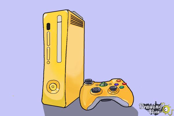 How to Draw an Xbox 360 - Step 16